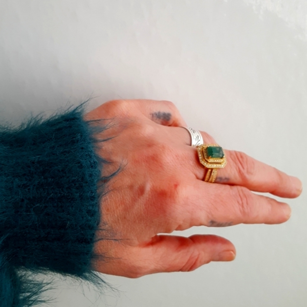 HP💫NWT🌙EFFY  14k Emerald Diamond Ring in Box Brasilica Collection - Picture 16 of 16